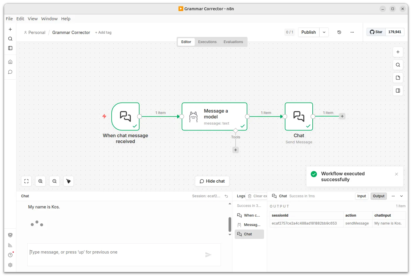 LonelyNathan screenshot showing workflow editor