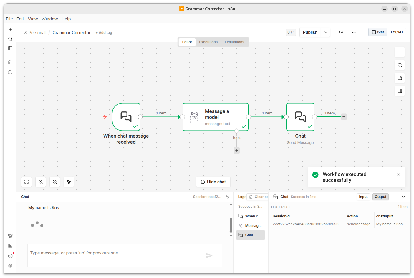 LonelyNathan screenshot showing workflow editor
